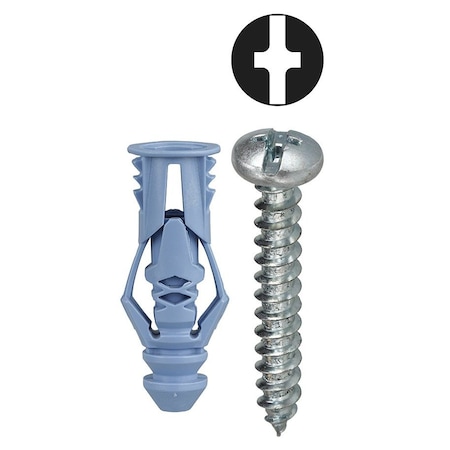 Dottie Triple-Grip Screw Anchor, 1-1/4" L, Nylon TG10K